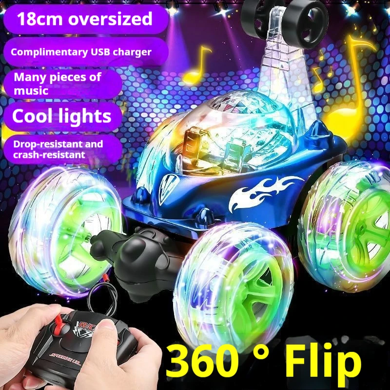 Neue Tumbling Stunt Auto Fernbedienung Dump Off Road Licht Auto Drift Racing 360 Grad Rotierenden Elektrische Modell Spielzeug Für Kinder