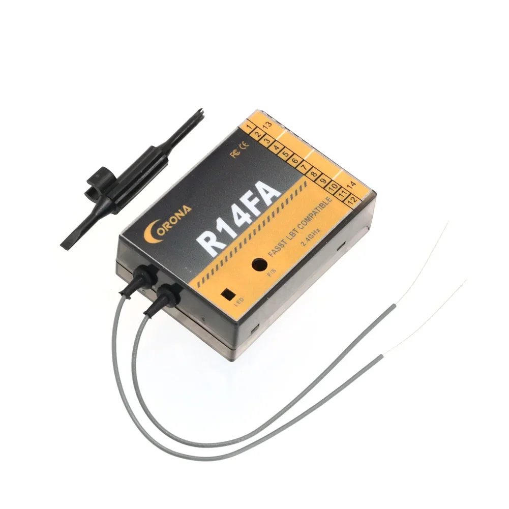 RoRuSCorona R14FA 2.4Ghz 14CH Fasst Compatible Reciver 4.0 ~10V Operating Voltage With FUTABA 14sg 16sz 18mz For Airplane Smart