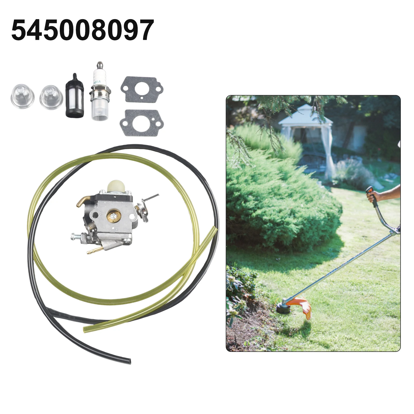 

High Quality Metal Practical To Use Outdoor Power Equipment Carburetor Fuel Line 129L 129LDX 129RJ W/ Gasket 4pcs