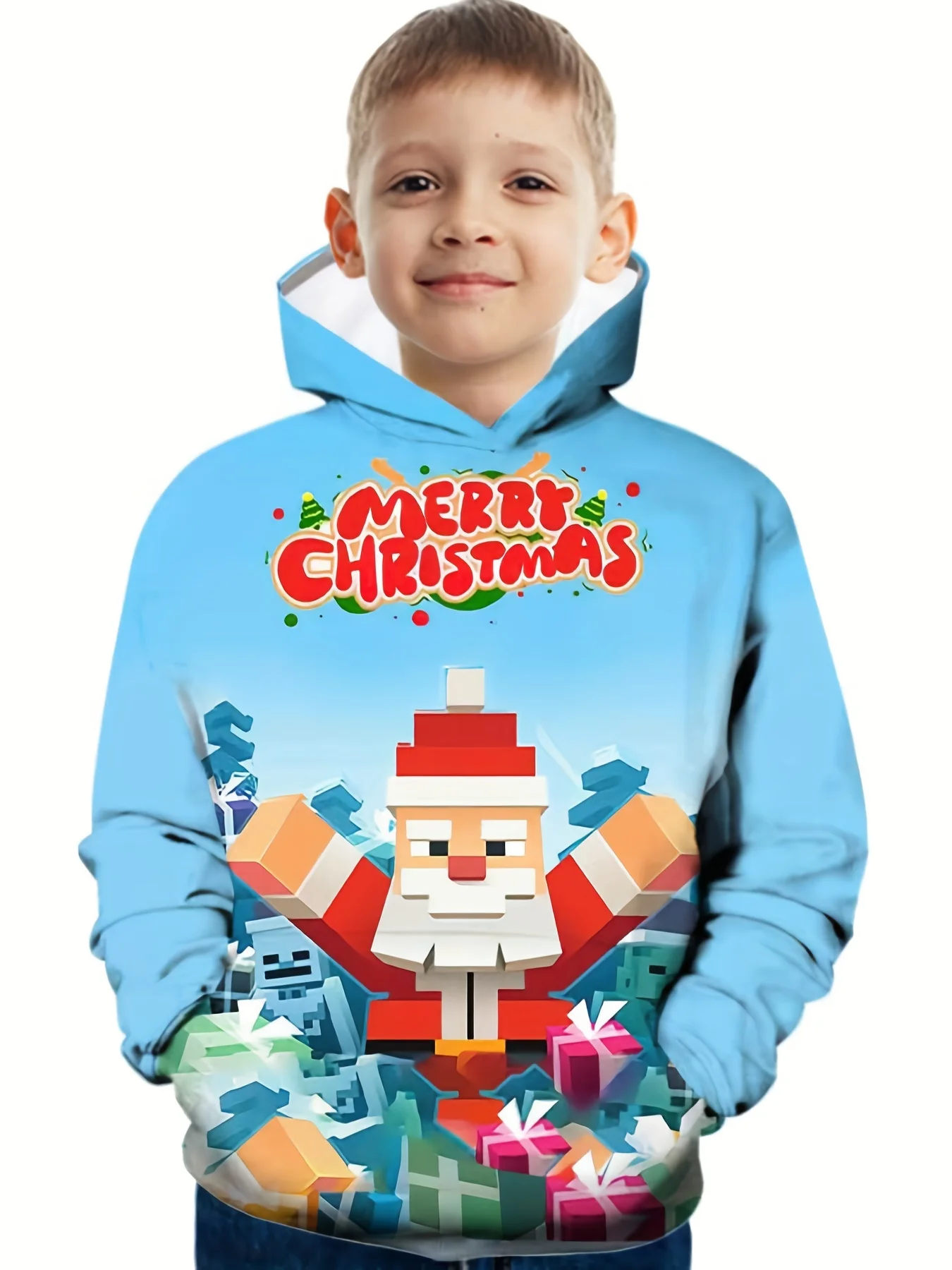 Christmas Santa Claus Hoodies 3D Print Elk Gifts Sweatshirts Boy Girl Unisex Hooded Sweatshirt kids Fashion Oversized Sweatshirt