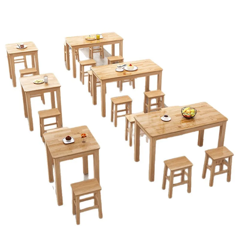 

Solid wood, tables and chairs, ramen restaurant, square, simple, small apartment, household