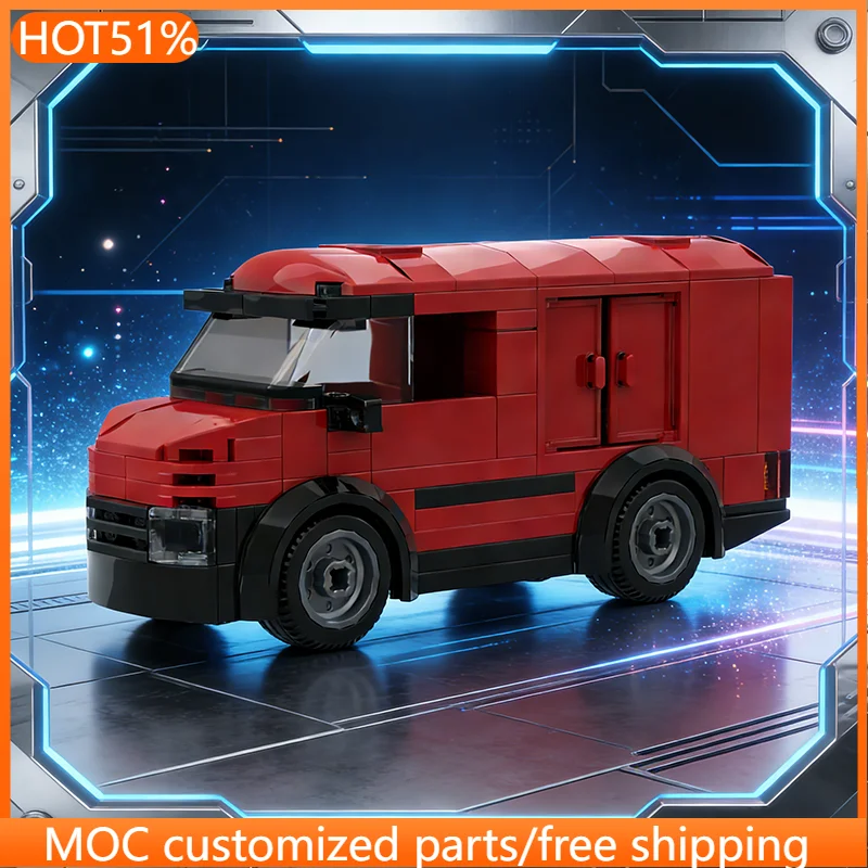 116 PCS transport Post Delivery Van MOC Customize Modular Building Block Popular Educational Creative DIY Boy Assembly Toy Gift