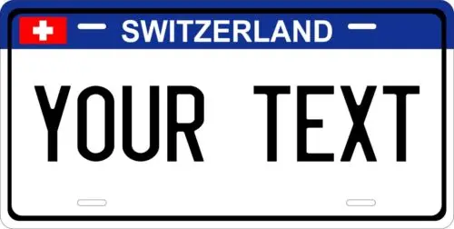 Switzerland  Blue License Plate Personalized Car Auto Bike Motorcycle Custom Aluminum