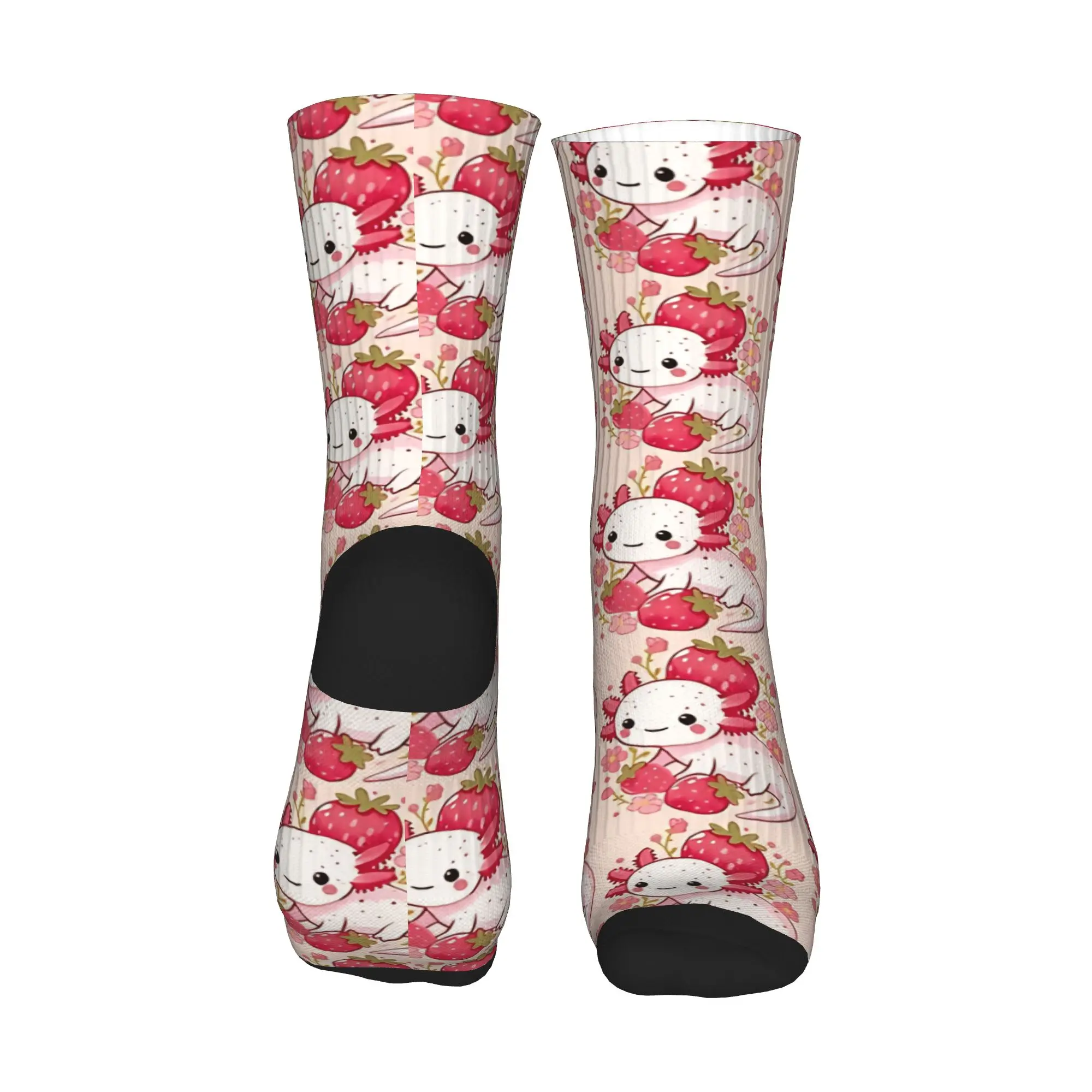 ถุงเท้าลายปลาอ็อกซ์โฮล็อตล์และสตรอว์เบอร์รี ถุงเท้าผู้ชาย ถุงเท้าอุ่นนุ่มสไตล์ฮาราจูกุ ถุงเท้าสำหรับฤดูใบไม้ร่วง ถุงเท้ากีฬาวิ่งกันลื่น ถุงเท้าแบบสั่งทำพิเศษ ของขวัญ