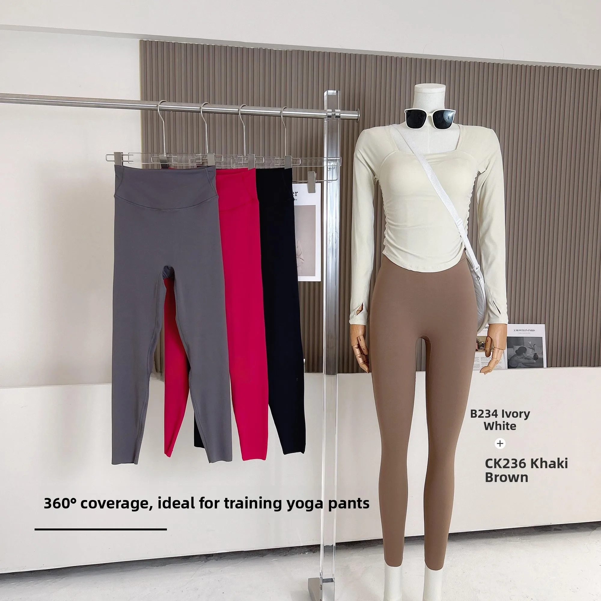 

High-Waist Yoga Pants Women's Nude Feel Tight-Fit Peach Butt Abdomen Control Long Trousers Fitn Exercise Leggings