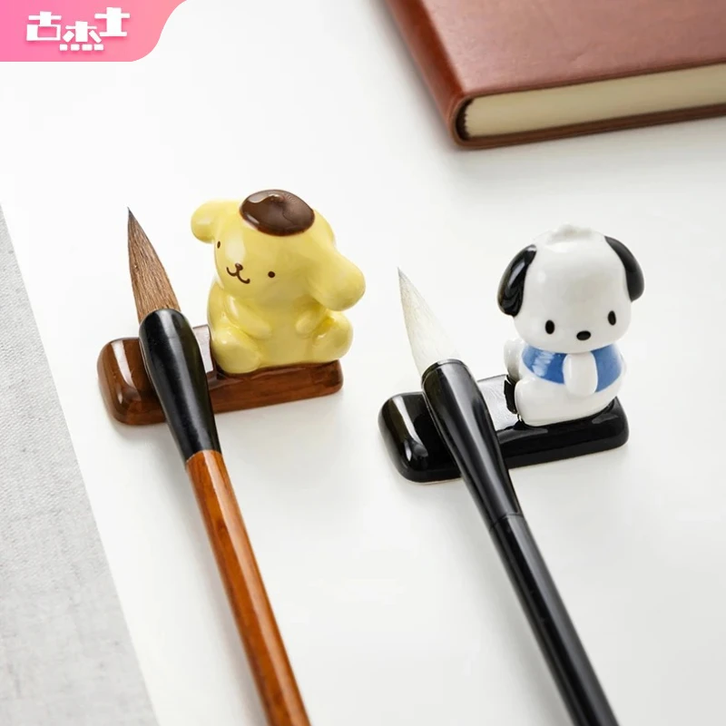 Sanrio Ceramic Chopstick Holders Kawaii Pochacco Gudetama KeroKero Keroppi Pen Stand Home Restaurant Knife Fork Tableware Rack