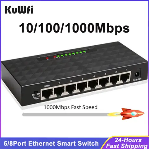 Gigabit Ethernet Smart Switch 5/8 Ports KuWFi