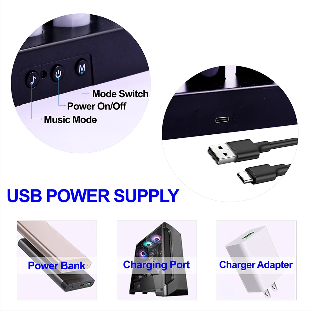 USB 5V WS2812 RGB LED Gaming-Ambientelicht Computer-Desktop Schallaktiviertes Rhythmuslicht Desktop-Dekoration für Studium & Schlafzimmer 5V