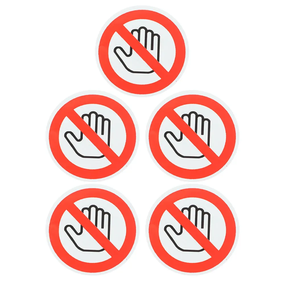 

5pcs Do Not Touch Sign Sticker Self Adhesive Warning Label Safety Decal For Factory Machine Equipment Security Caution Sign