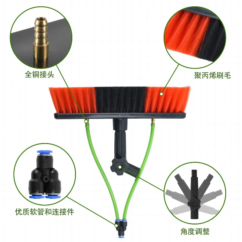Multi-size Available Non-bending Water Fed Brush, High Reach Cleaner for Solar Panels & High Windows