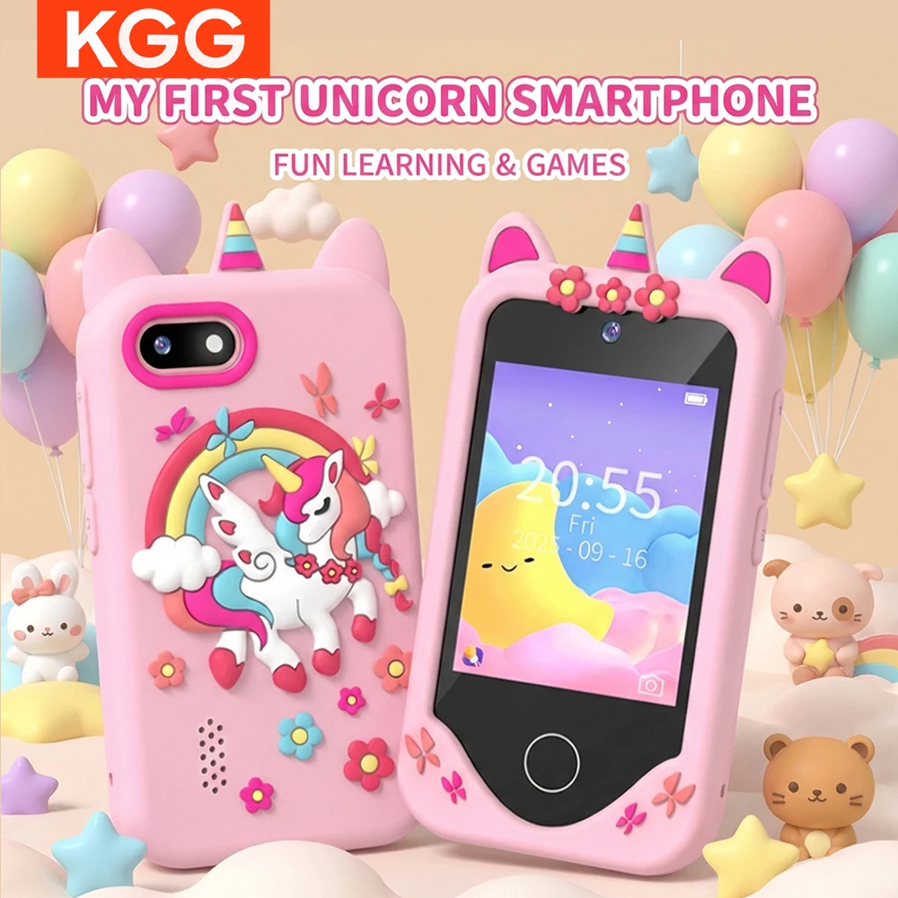 

Детский обучающий телефон с сенсорным экраном 2,8 дюйма - две камеры, игры, видеоплеер | Рождественский подарок для девочек и мальчиков