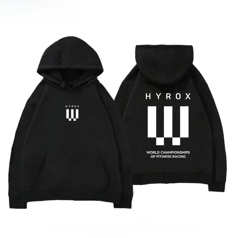 HYROX Fitness Competition Hoodie Pure Cotton Loose Unisex Long Sleeve Comfortable Casual Style for Men and Women Top