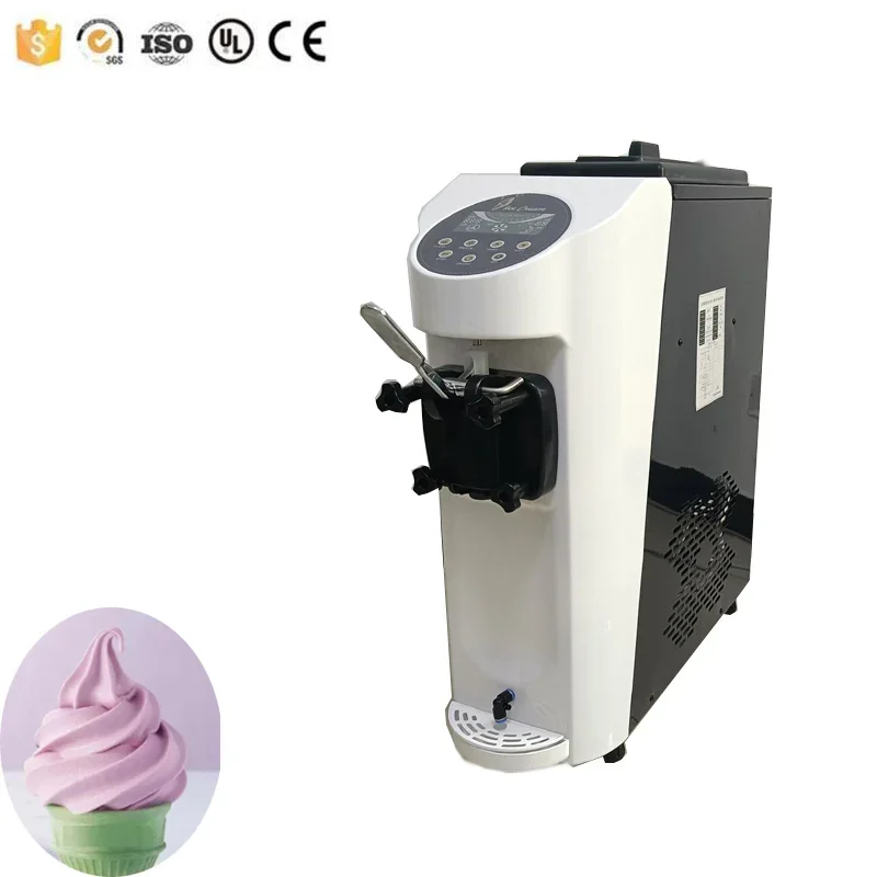 1000W Small Ice Cream Machine Desktop Single nozzle Soft Ice Cream Machine Yogurt machine Home Business Dual Use