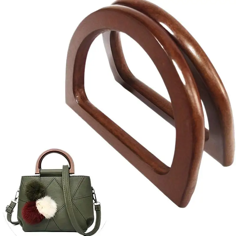 1 Stück Holz-Halbkreis-D-förmiger Taschengriff, Gehäkelte Taschengriffe, Ersatz für DIY-Handtaschen, Geldbörsen, Gepäck, Handgefertigter Griff – Detail 10