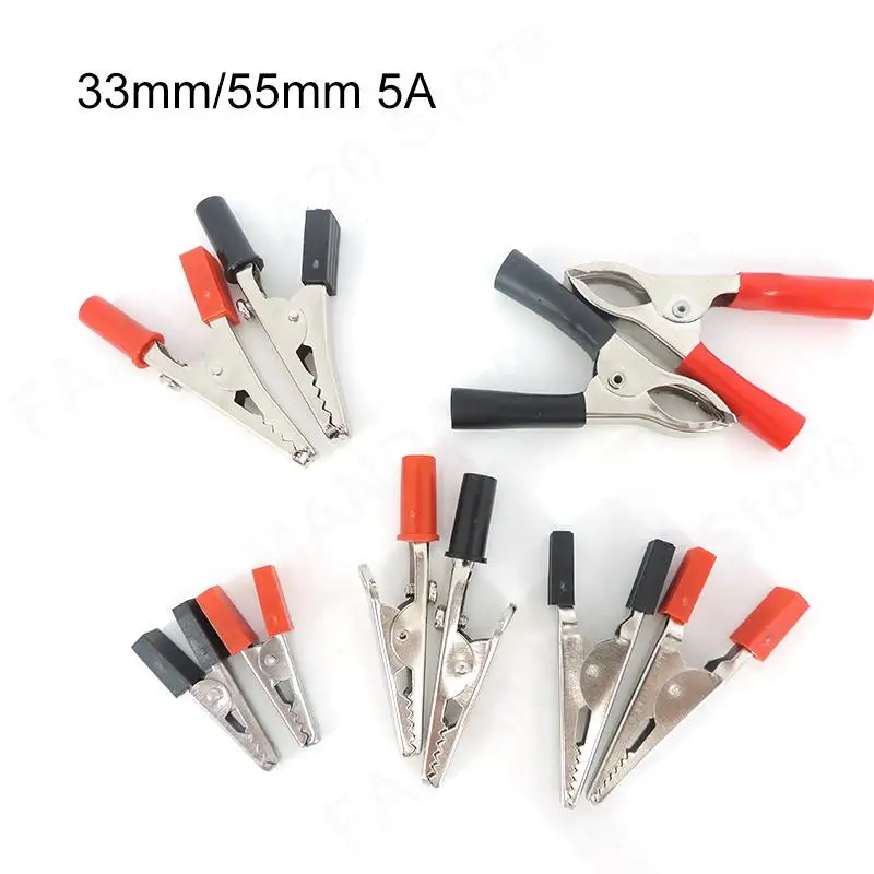 5A 30/50mm Metal electric Alligator Crocodile clamp Clips Handle Probe battery Test Lead Connector 4mm banana Socket m20