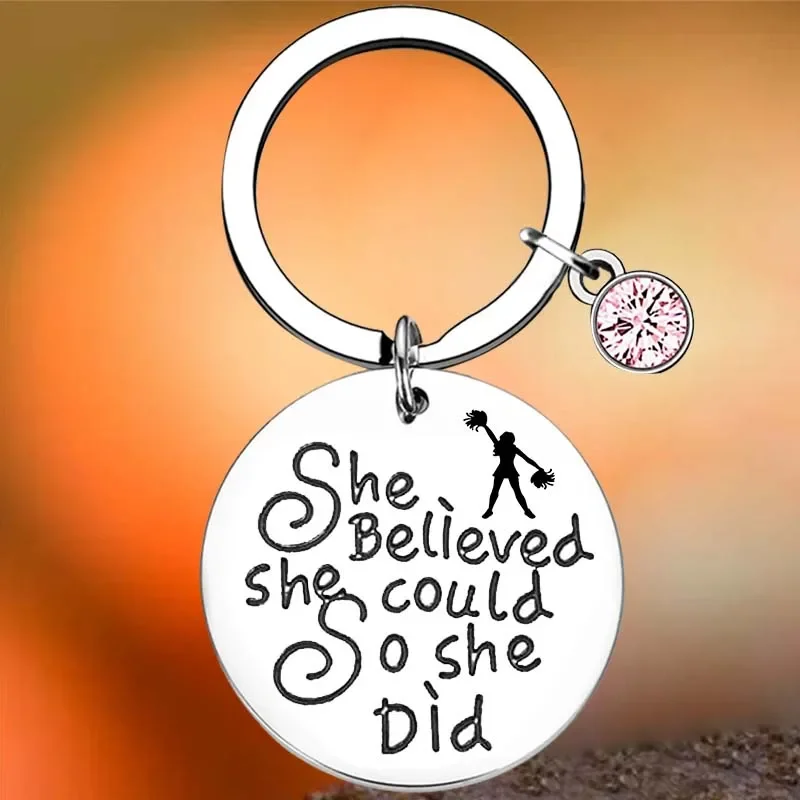 

Hot Cheer Key Chain Ring She Believed She Could So She Did Cheerleading keychains pendant Cheerleader gift