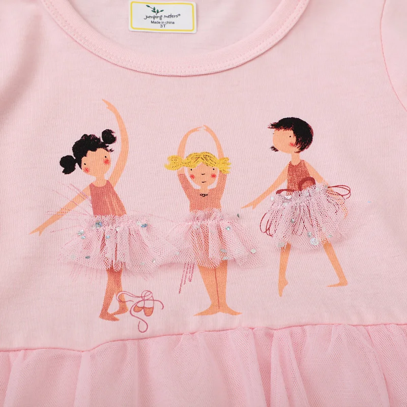 Jumping Meters Long Sleeve Princess Dancing Children's Costume Autumn Spring Hot Selling Baby Birthday Tutu Dresses Kids Frocks