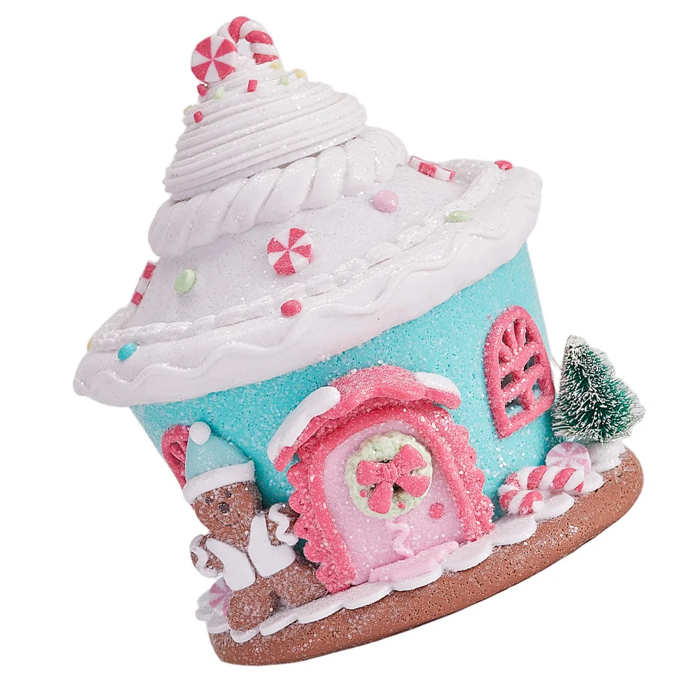 

Lighted Gingerbread : Led Illuminated Castle For Christmas Village Tabletop Decor, Festive Winter Home Decoration,