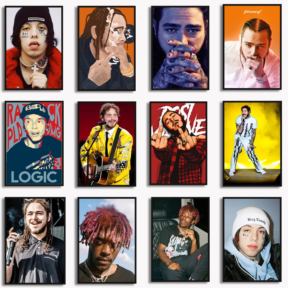 ألبوم موسيقى الهيب هوب الشهير ذكر المغني بوست مالون صور غطاء ألبوم موسيقى الهيب هوب المشارك قماش اللوحة جدار الفن صورة ديكور المنزل