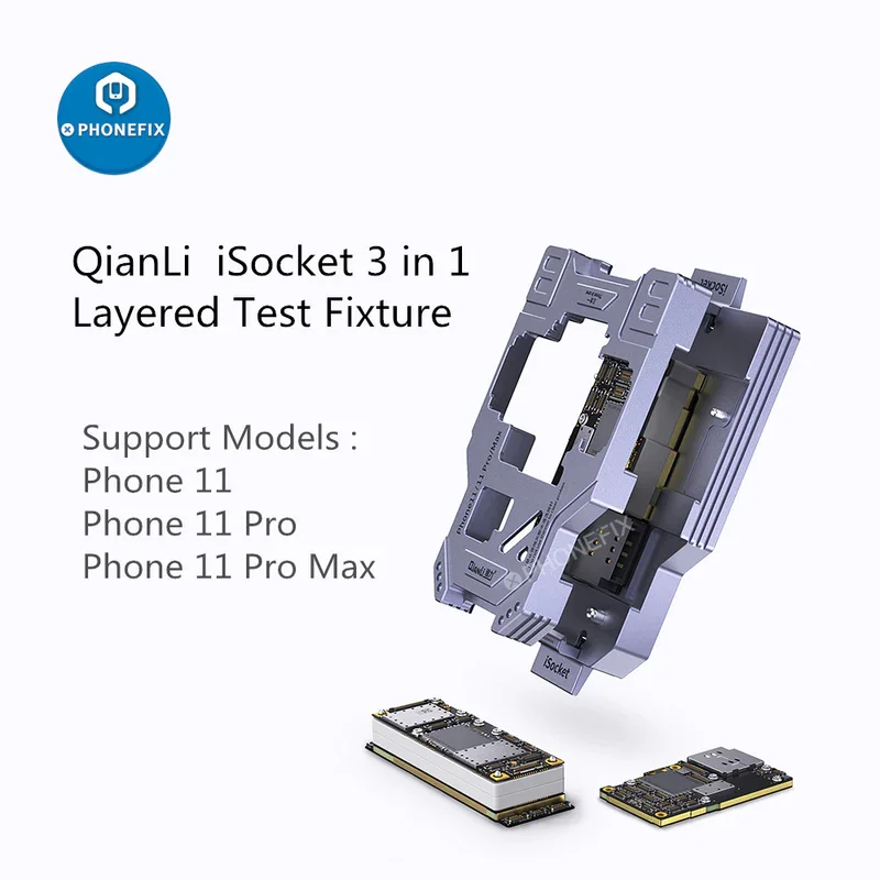 QIANLI-iSocket Motherboard Test Fixture, Double-Deck, Plataforma Tester Função, iPhone X, XS, 11, 12, 13, 14, 15, Pro Max