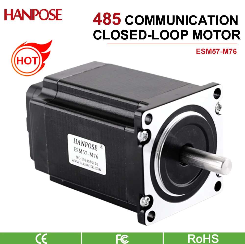 

HANPOSE Closed loop integrated Motor ESM57-M76 2.8A 1.3Nm for 3D printer 485 communication protocol stepper motor