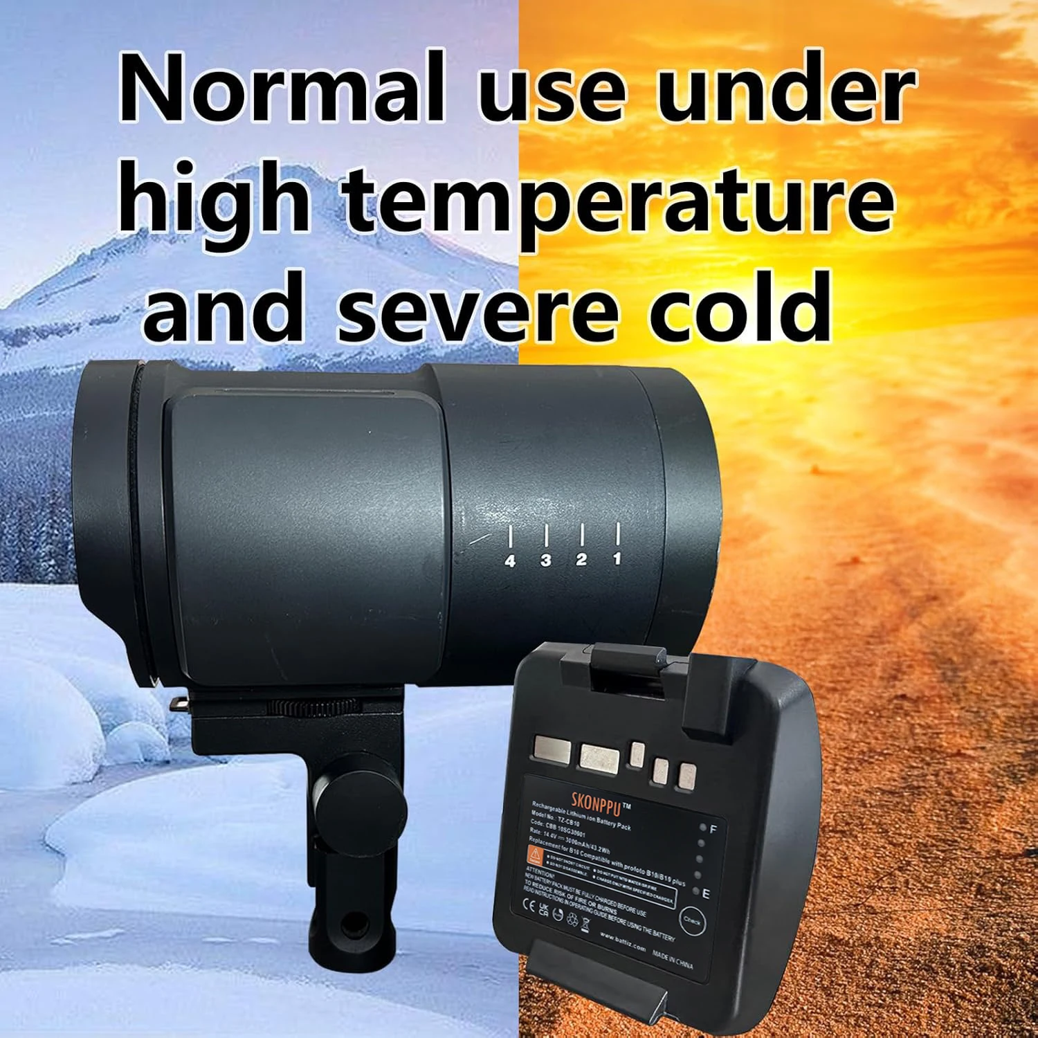 Skonppy Replacement Li-ion Battery Compatible with Profoto B10 B10 Plus Camera Flash 14.4 V 3000mAh