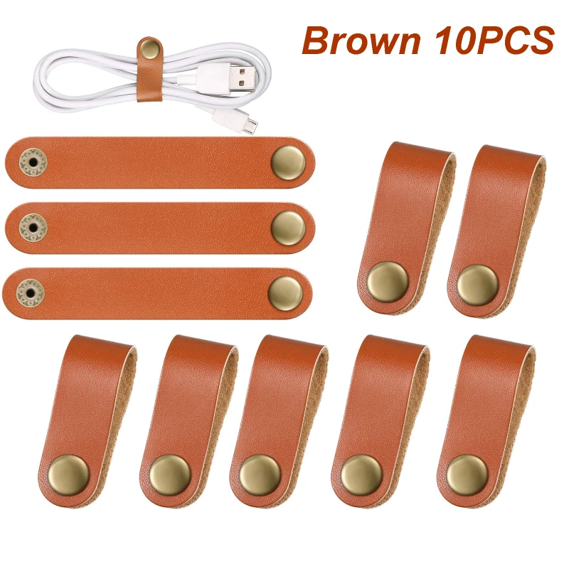 Hot Sale Leather Cable Straps Cable Tie Wraps Cord Management Holder Keeper Cord Organizer for USB Cables Headphone Wires