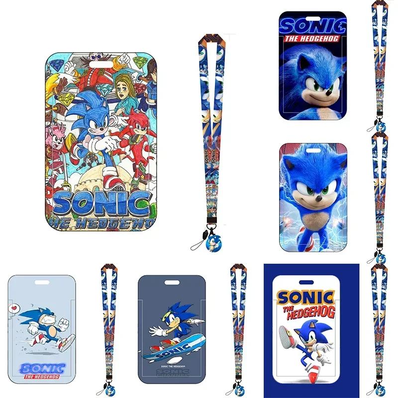 Soporte de tarjeta de Sonic The Hedgehog, tarjeta de identificación de crédito de Anime, soporte de exhibición de fotos, estuche protector, colgante, suministros escolares, regalo