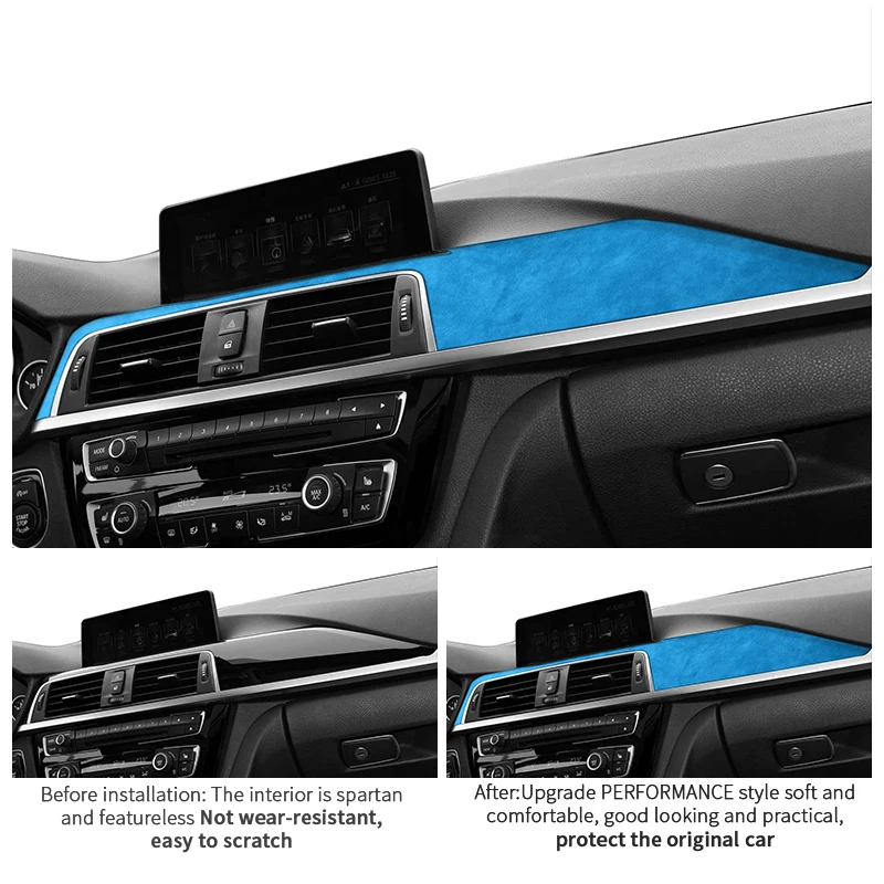 Made of Alcantara For BMW F30 F32 F34 Center Console Dashboard and Instrument Panel Trim Sticker Car Interior Tuning Accessories 2