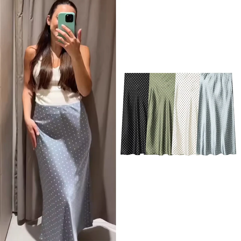 

Summer Skirts Women's 2026 New Fashion Polka Dot Printing Elegant Women's High Waist Skirts Chic Comfortable Street Young Skirts
