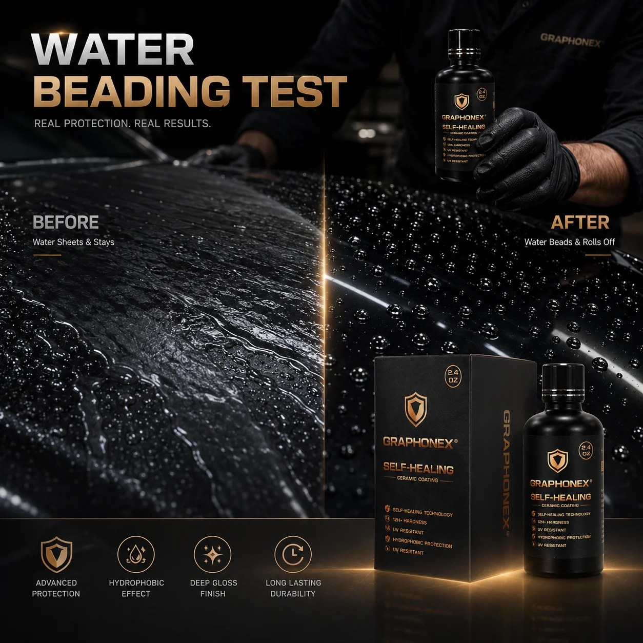 Polishes Advanced Graphene Ceramic Coating 10H Coating for Auto Detailing, 9+ Years of Car Protection with UV Technology