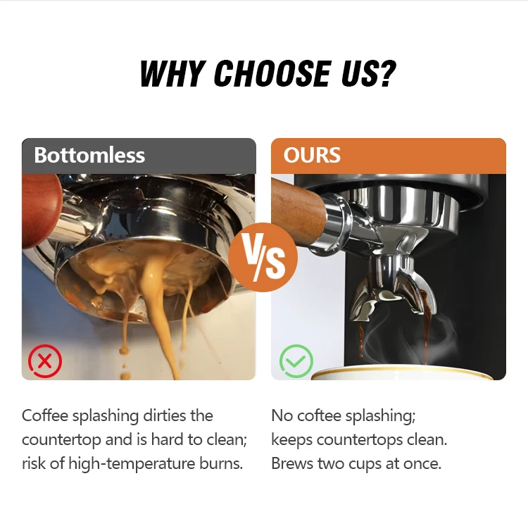 Kaffee-Siebträger mit Doppelauslauf 51mm für Homix H11 Oster Cecotec Hibrew Ersatzfilterkorb Espressomaschinen-Zubehör – Detail 10