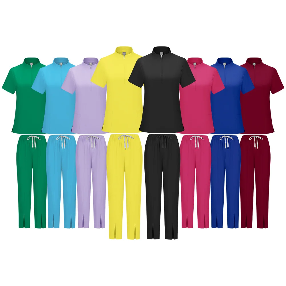 أطباء الفم فرك الأعلى سريعة الجافة تمتد قصيرة الأكمام فرك أعلى قصيرة الأكمام أربعة اتجاهات تمتد المرأة ملابس العمل منفصلة