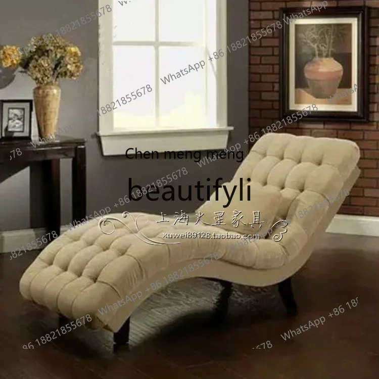 

European modern simple fabric concubine couch beauty couch American rural retro concubine chair, concubine sofa9344