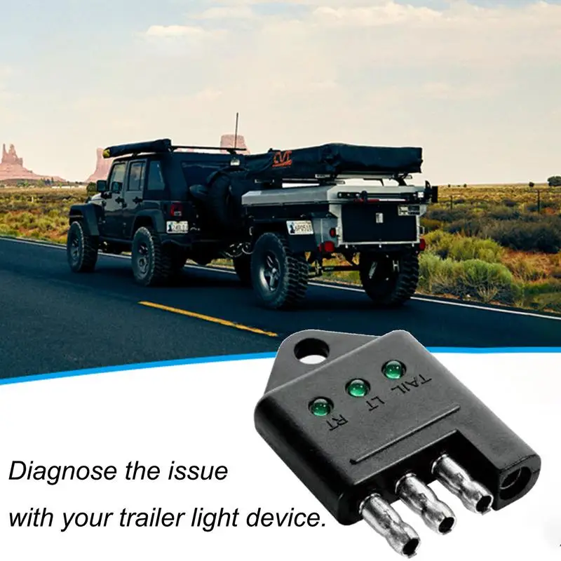 Trailer Socket Tester 4 Pin Connector Trailer Light Tester Wire Circuit Tester Car Accessories Trailer Plug Tester For Towing