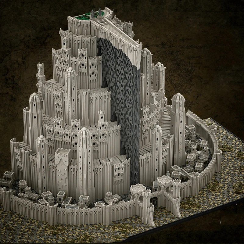 MOC Building Blocks The Seven Rings Part A Famous Guard Tower Stone City Super Large Customized Bricks Xmas Toys Gifts 99538PCS