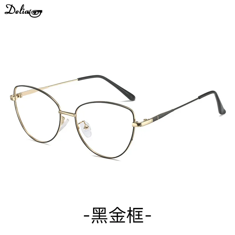 Anti Blue-ray Fashion Cateye Blue Light Glasses for Women Vintage Metal Prescription Eyewear Frames Female Computer Eyeglasses