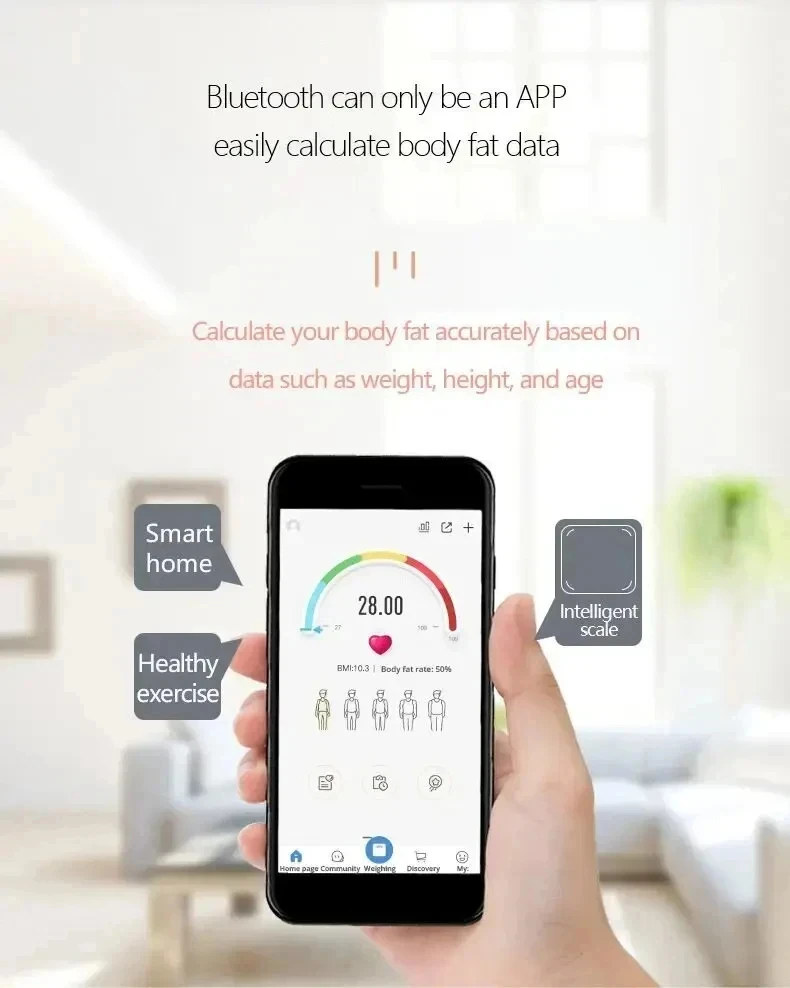 Precision Smart Body Fat Scale With Led Display And Usb Charging_voghion.com