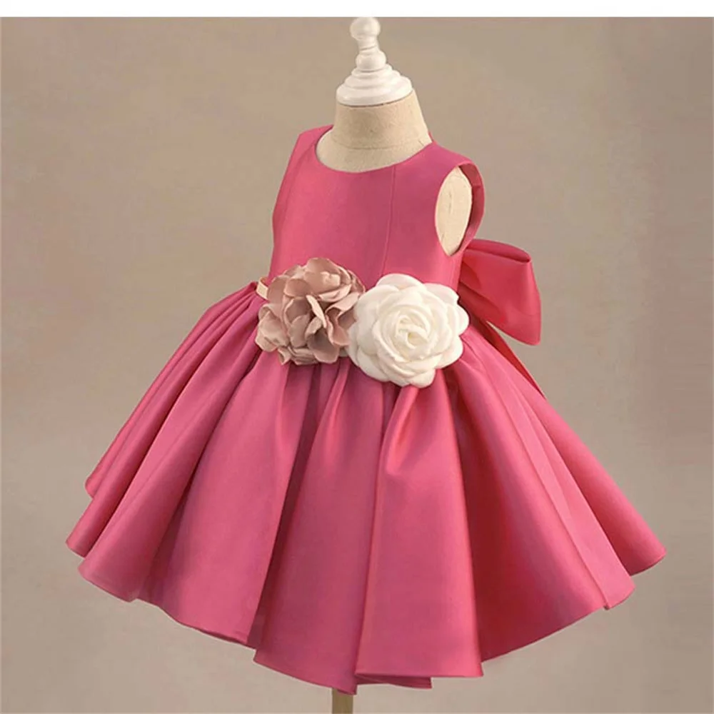 

Little Flower Children's Dress for Girls Wedding Puff Dress For Girls One Year Old Baby Chirldren Birthday Red Tutu Dress