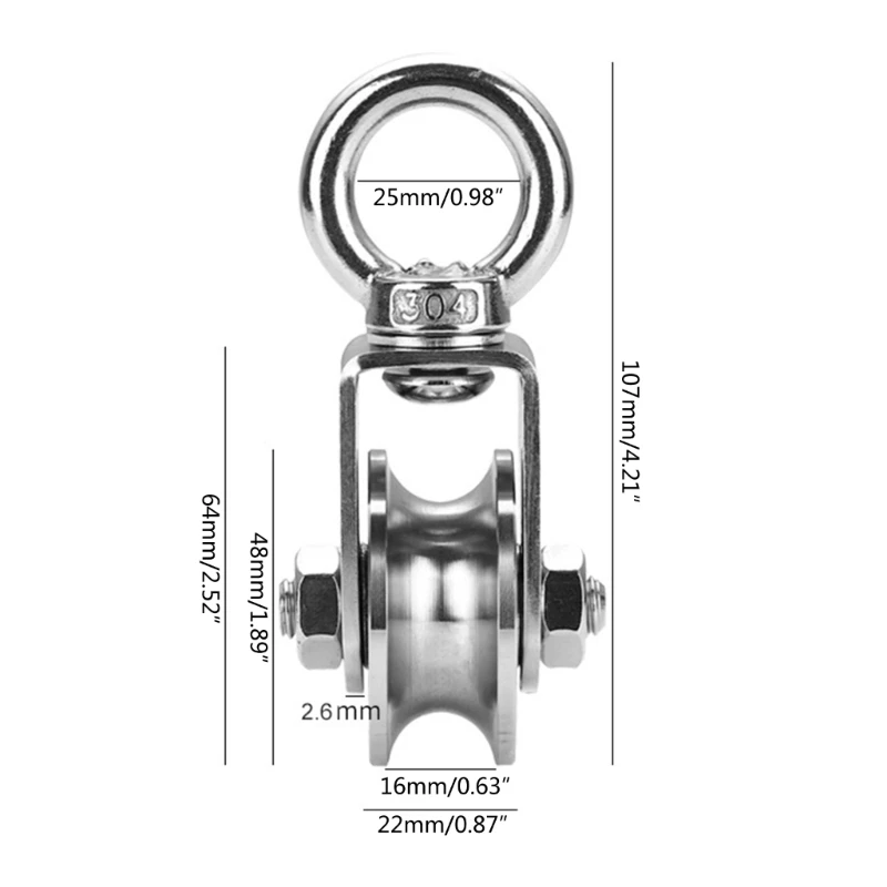 Poleas giratorias súper silenciosas tipo U/V, bloque de polea de rodillo de rueda, rotación de 360 grados, excelente durabilidad, rodillo de tracción