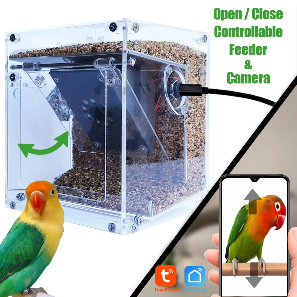 Tuya Smart Bird Feeder WIFI Camera Automatically Remote Control by Tuya Smart Life App Built with Microphone Multi People View