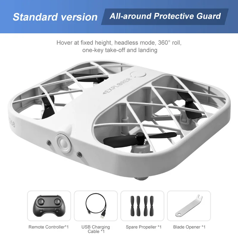 JJRC H107 RC Mini Grid Quadcopter Drone with 4K WIFI Camera 4CH Helicopter Toy Drone Headless 360 Degree Flip LED Kids RC Toys