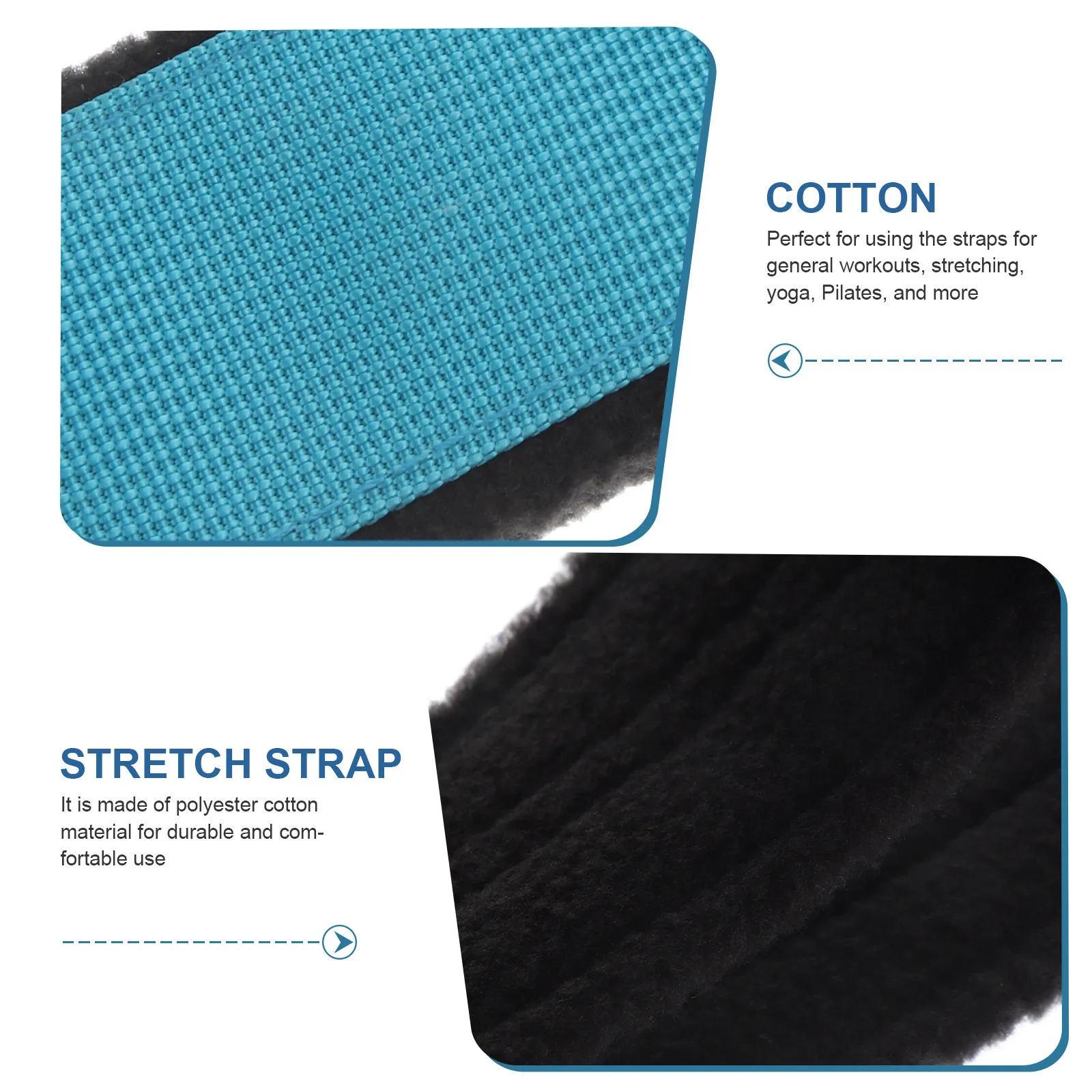 

2Pcs Elastic Yoga Stretch Belts High-Elastic Polyester-Cotton Resistance Bands for Yoga Pilates Stretching Body Shaping Fitness