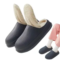 Cozy Platform Slippers House Warm Slippers Slip on Comfortable Memory Foam Slippers Warm Plush Bedroom Shoes for Winter