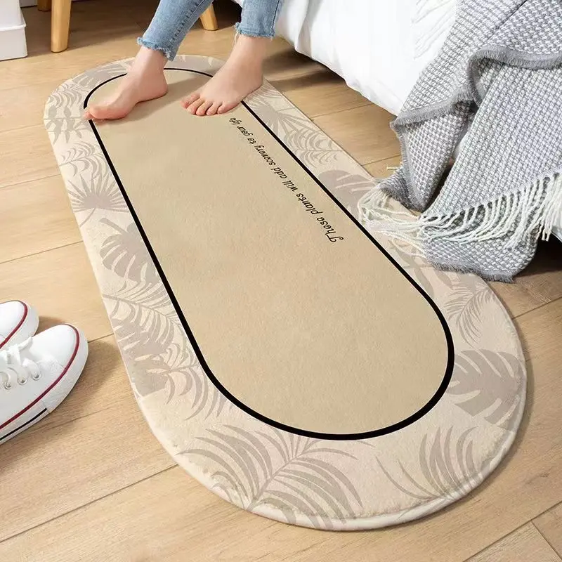 Retro Series Bedside Carpets Simple Bath Mats Soft Entrance Doormat Non-Slip Floor Rugs Home Toilet Bathroom Absorbent Foot Pad