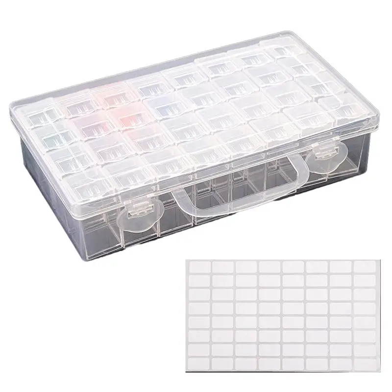 

AF89-32 Grids Painting Drill Storage Containers, Organizer Case Embroidery Beads Storage Box With Label