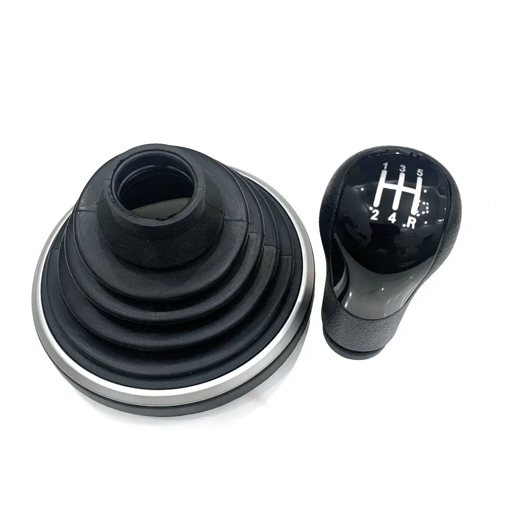 For Ford Fiesta 2002 2003 2004 2005 2006 2007 2008 Leather Gear Shift Stick Knob Handle With Leather Dust Cover Boot Gaitor