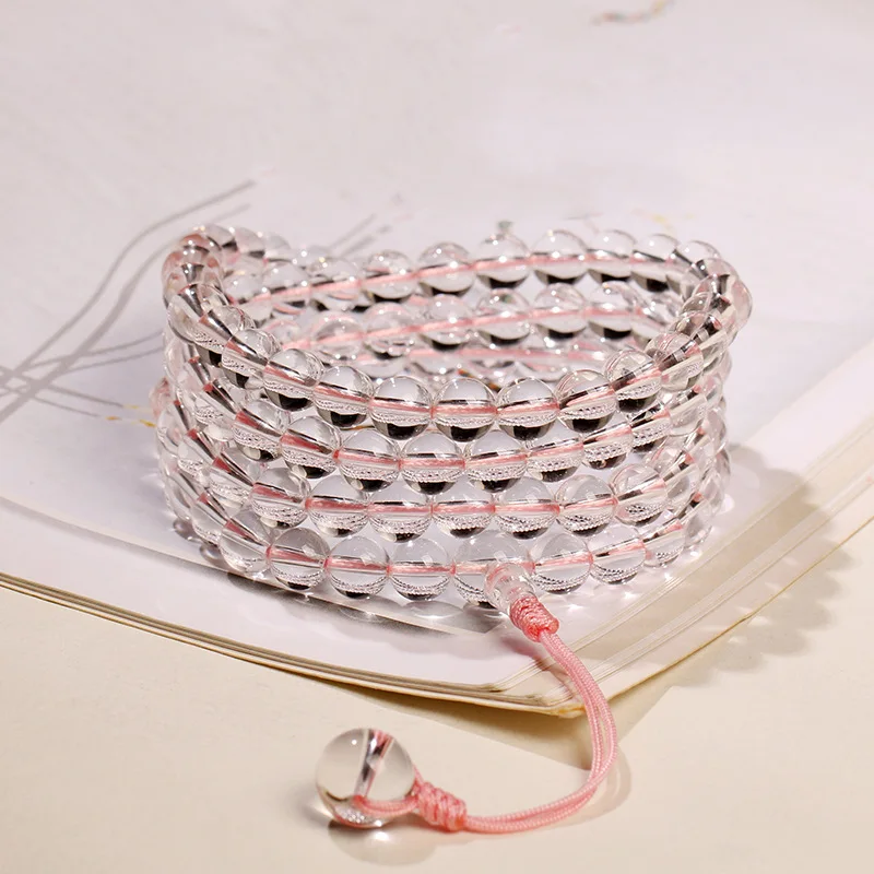 White 108 Beads Multi-Circle Bracelet Men and Women Handheld Necklace