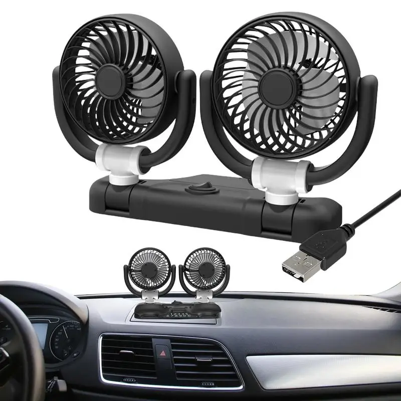 

Car dashboard fan USB powered cooling fan Rotatable Small Desktop Fan Car Interior Accessories Summer Quiet Fan auto swing fan