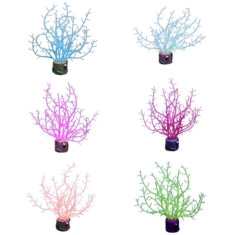 

Colorful Artificial Tree Glow in Dark for Aquarium Plant Home Decors